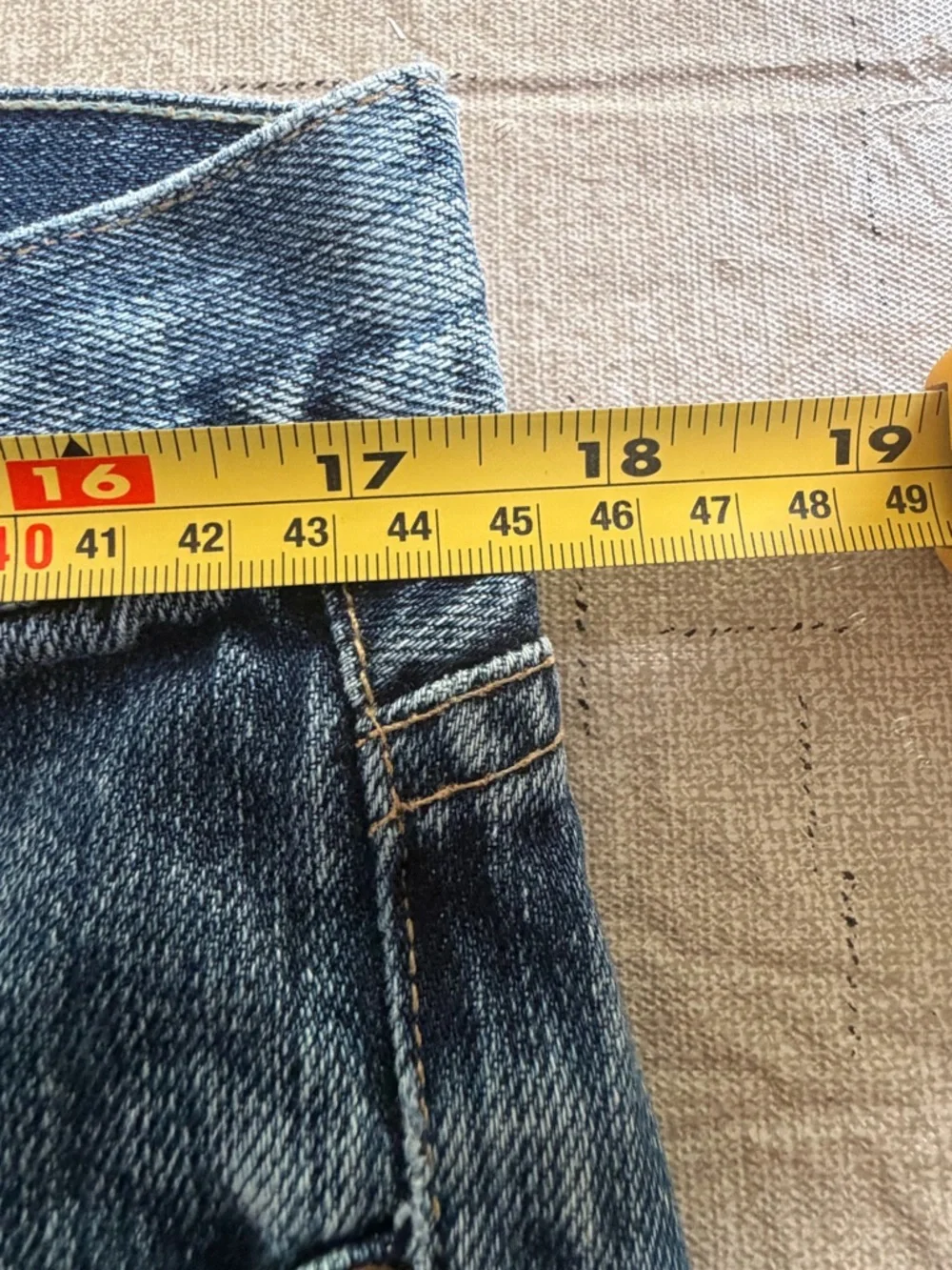 7 For All Mankind True Vintage Distressed Bootcut Low Rise Blue Denim Jeans - Picture 7 of 9